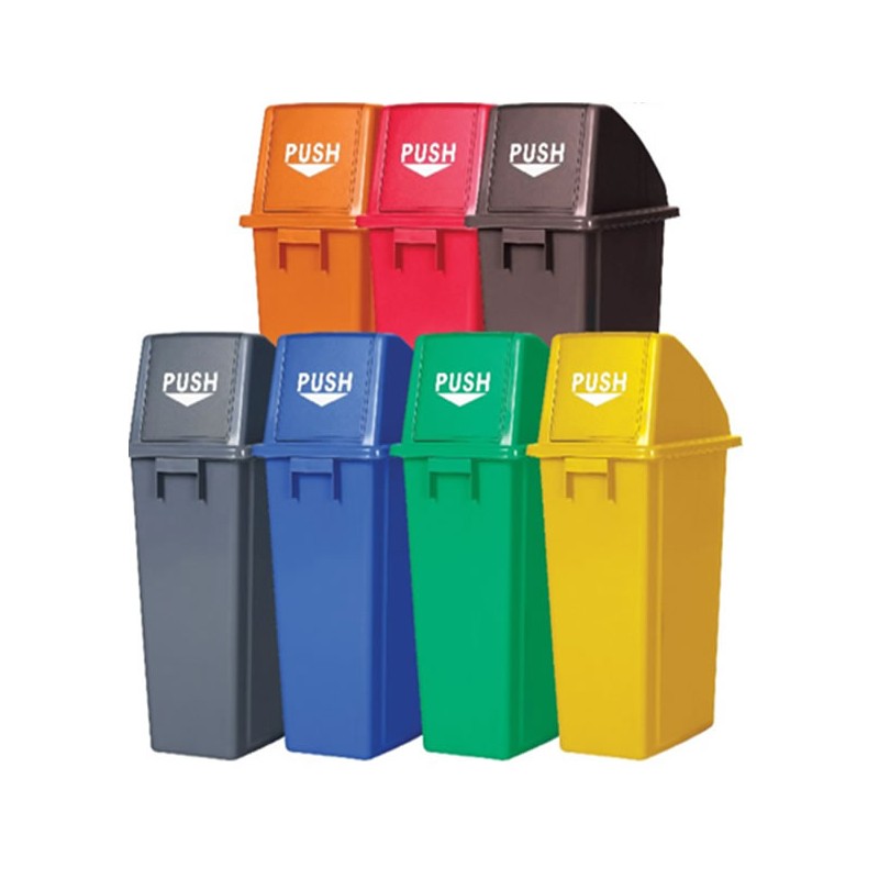 BOTE P/BASURA TAPA BASCULANTE AZUL 60 LT