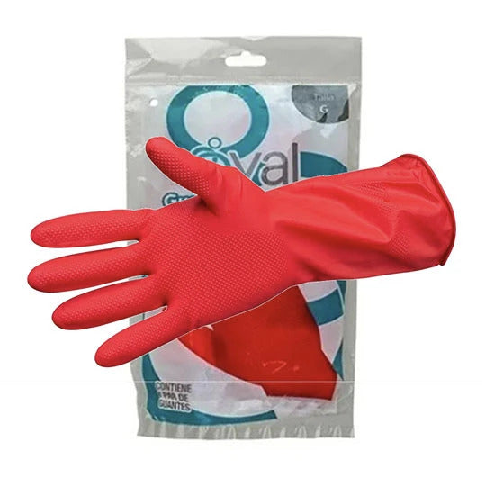GUANTE ROJO DOMESTICO OVAL MEDIANO